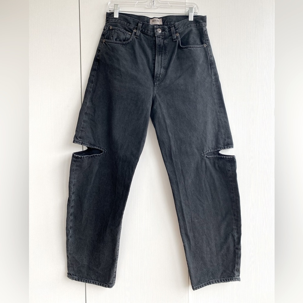 Agolde Sanna Slice Jeans, Size 29, Dark Gray, NEW